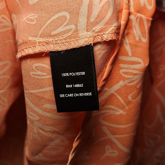 Torrid Women's Harper Blouse size 1X Peachy Pink Hearts Coquette Feminine Flowy - Picture 10 of 13